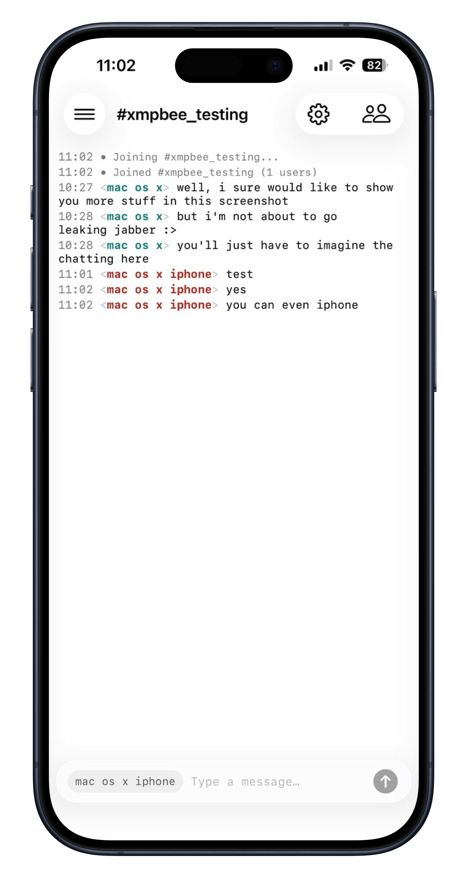 XMPBee on iPhone